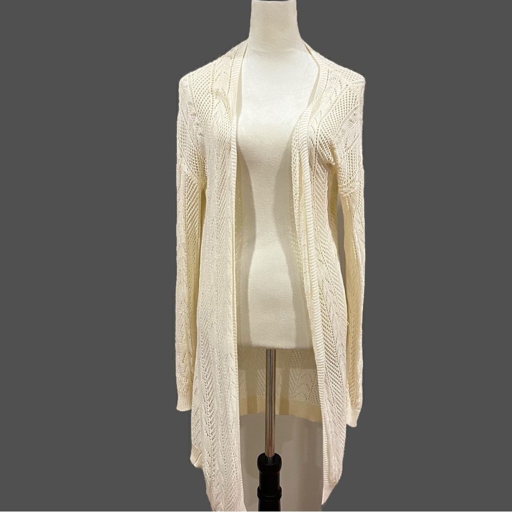Lulus S/M long cream cardigan